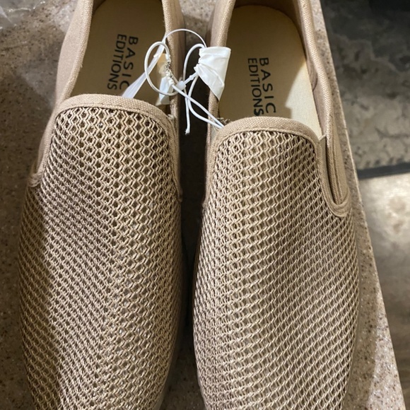 Tan Mesh Canvas Slip-On Shoes - Picture 2 of 3